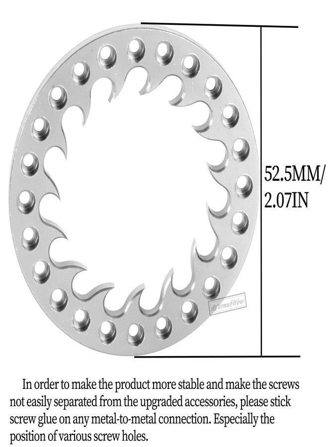 RcarmubWow RC Metal 1.9 Beadlock Wheels Replacement Ring for 1/10 Crawler RC Car TRX4 SCX10 90046 90047,Alloy 1.9" Beadlock Rims Replacement Ring,4pcs,Silver - Image 3